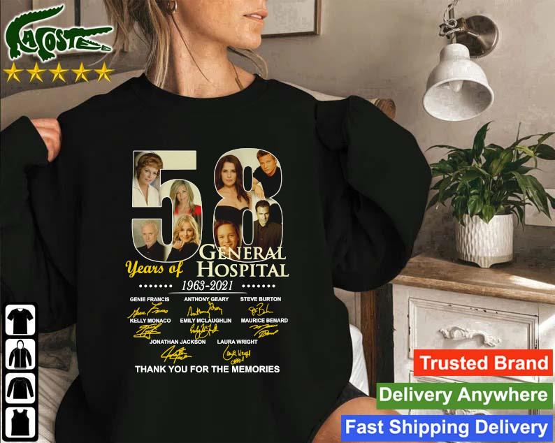 Official General Hospital 59 Years Of 1963-2022 Thank You For The Memories Signatures Sweatshirt