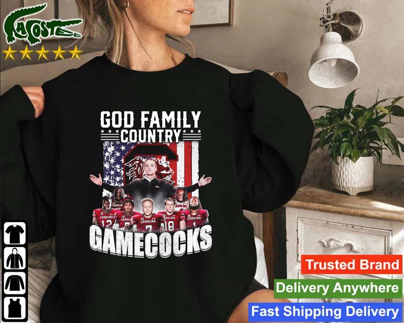 Official God Family Second South Carolina Gamecocks American Flag Sweatshirt