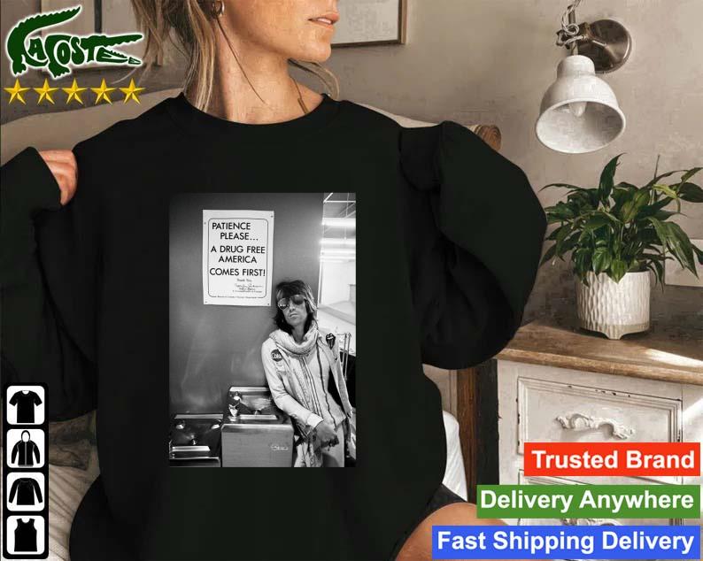 Official Keith Richards Patience Please A Drug Free America Comes First Sweatshirt