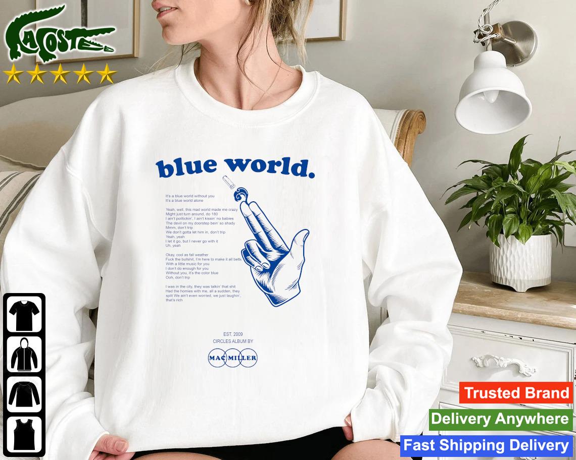 Official Mac Miller Circles Album Blue World Sweatshirt