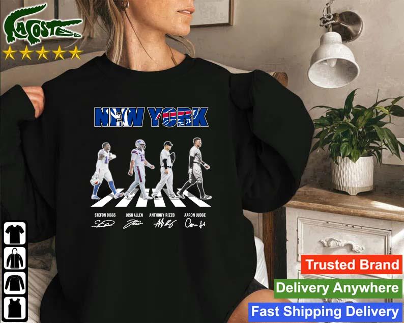 Official New York Yankees And Buffalo Bills Abbey Road Signatures Sweatshirt
