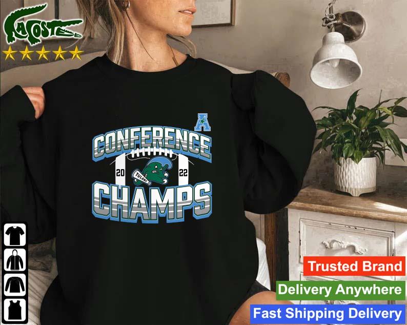 Official Tulane Green Wave 2022 Aac Football Conference Champions Icon Bold Sweatshirt
