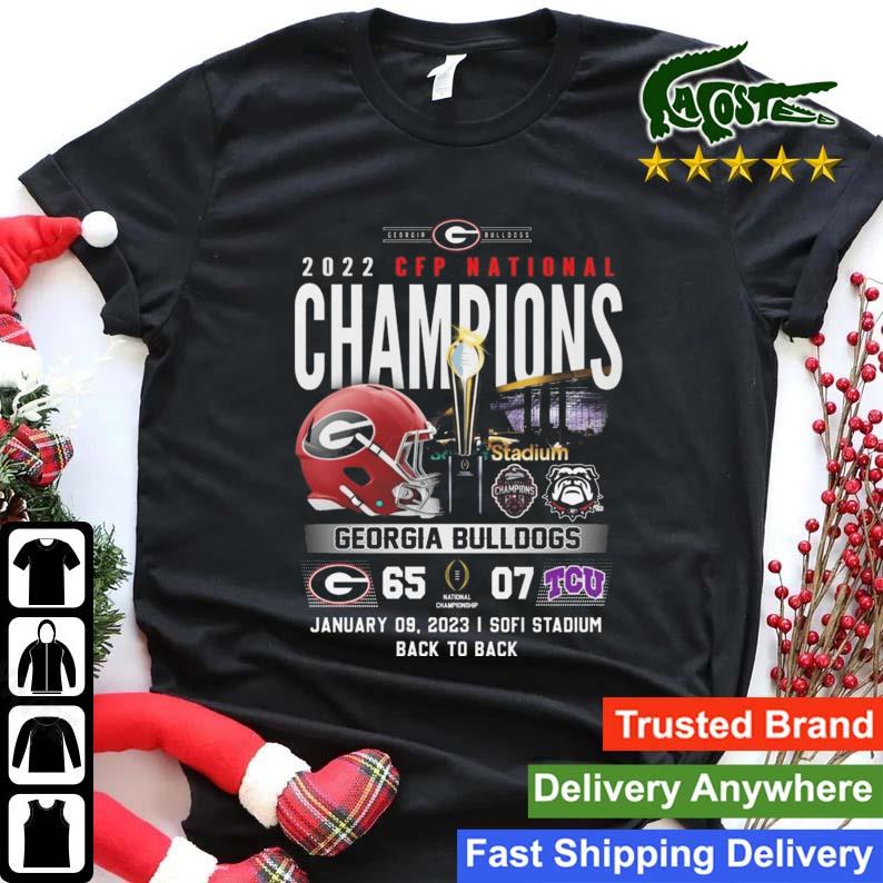 Official Georgia Bulldogs 65 Tcu Horned Frogs 07 2022 Cfp National Champions Back To Back T-shirt