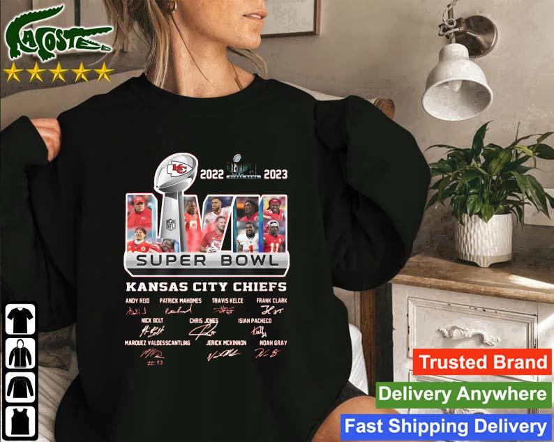 2022 2023 Super Bowl Lvii Kansas City Chiefs Signatures Sweatshirt