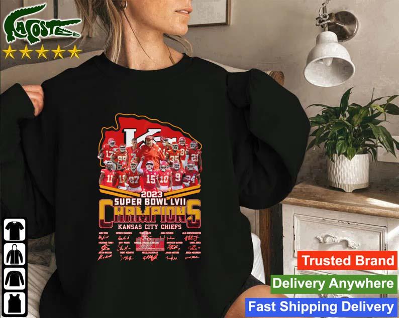 2023 Super Bowl Lvii Champions Kansas City Chiefs Signatures Sweatshirt