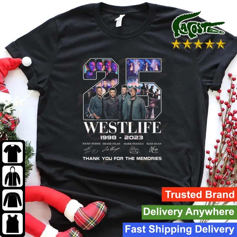 25 Years Of 1998 – 2023 Westlife Thank You For The Memories Signatures T-shirt