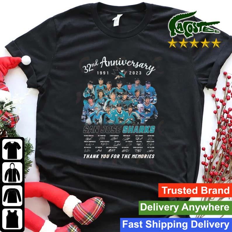 32nd Anniversary 1991 – 2023 San Jose Sharks Thank You For The Memories Signatures T-shirt