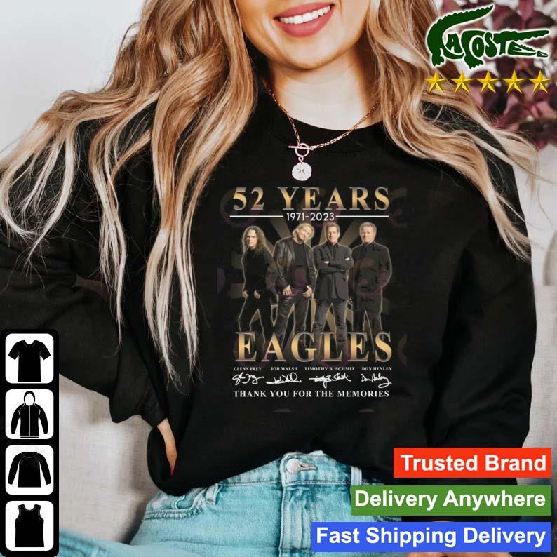 52 Years Of 1971 – 2023 Eagles Thank You For The Memories Signatures T-s Sweater