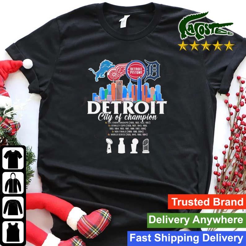 Detroit City Of Champion Sports Skylines T-shirt