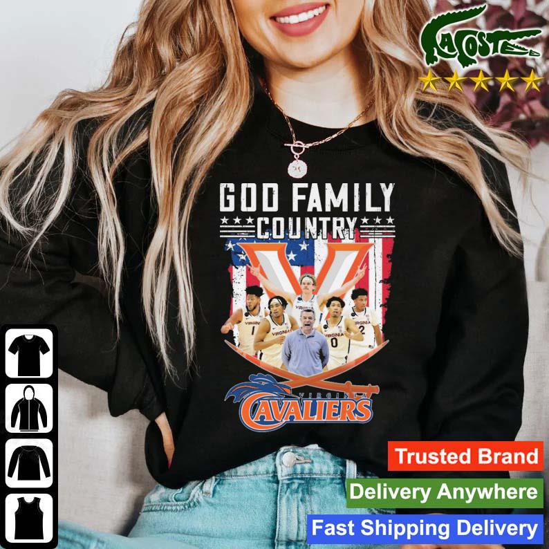 God Family Country Virginia Cavaliers American Flag T-s Sweater