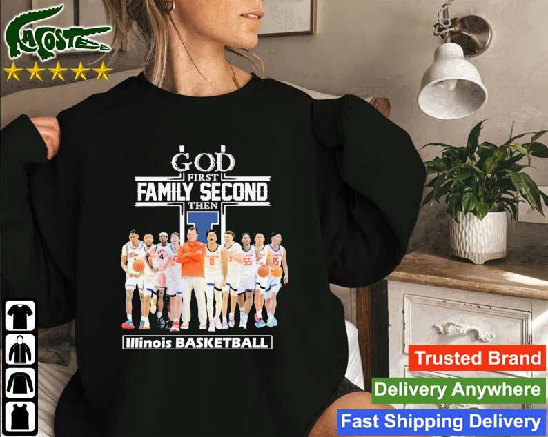 God First Family Second Then Illinois Fighting Illini Basketball Player Sweatshirt