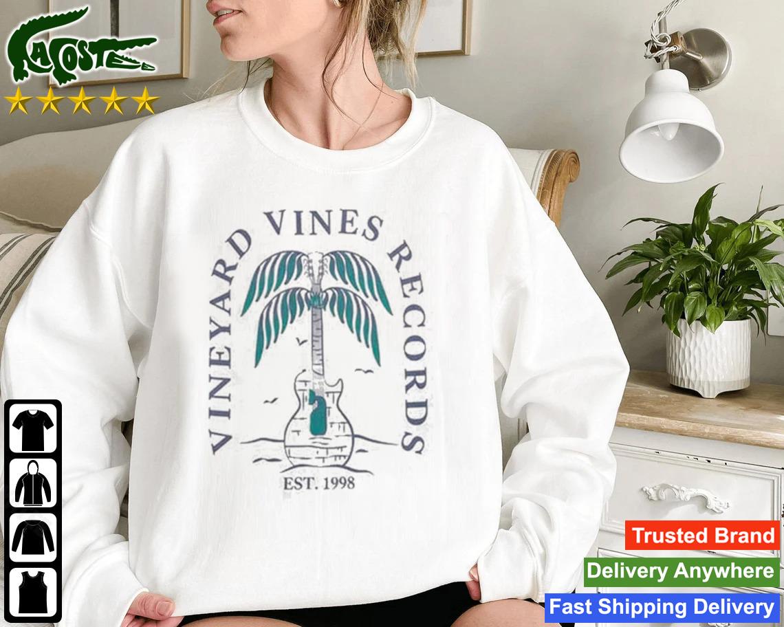 Guitar Palm Vineyard Vines Records Est 1998 Sweatshirt