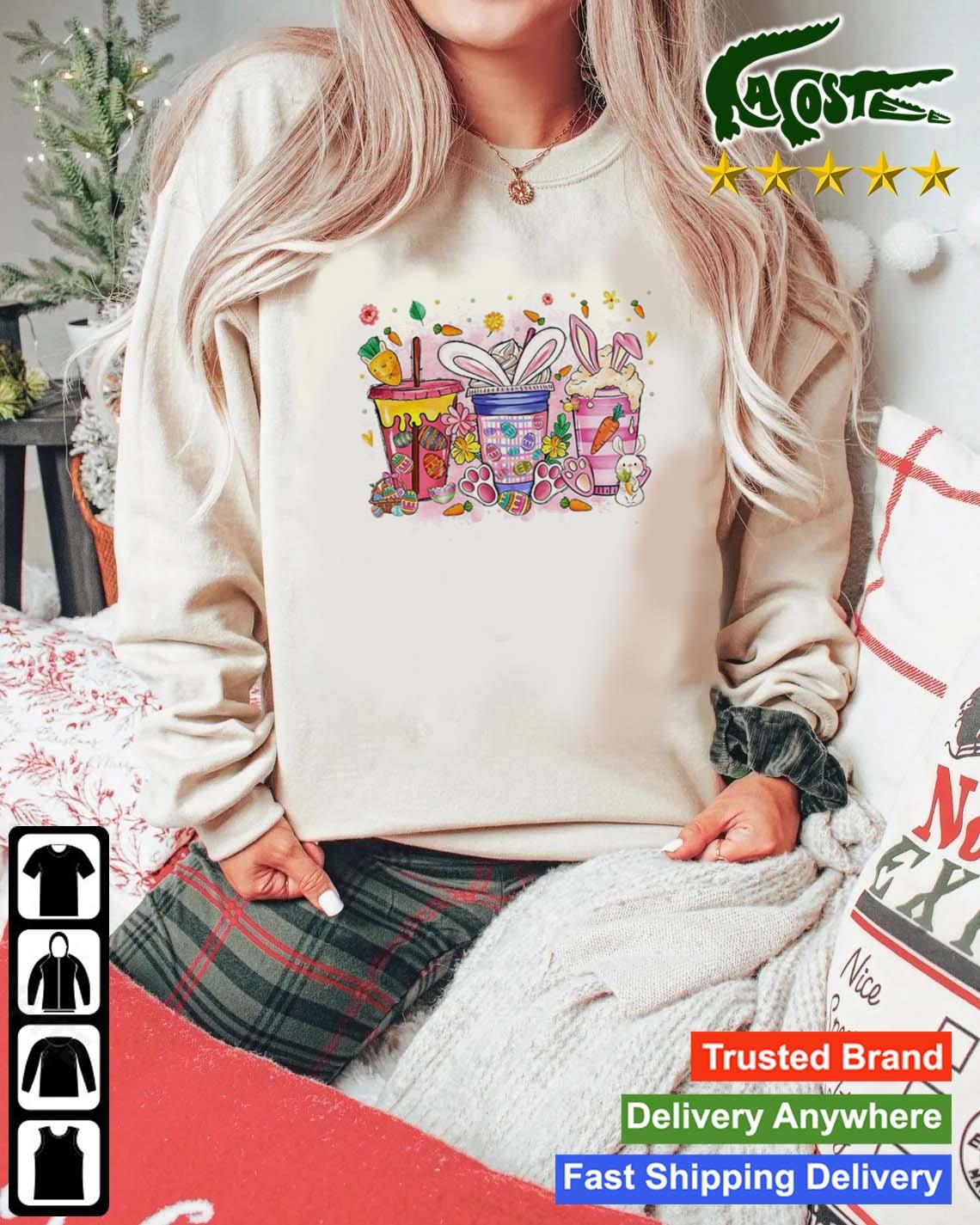 Happy Easter Coffee Cup Trendy Easter Bunny Cup T-s Mockup Sweater