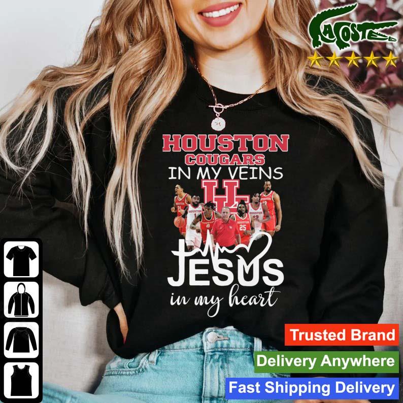 Houston Cougars In My Veins Jesus In My Heart Players T-s Sweater