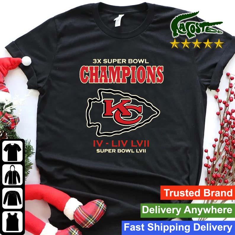 Kansas City Chiefs 3x Super Bowl Champions Iv-liv-lvii Sweats Shirt