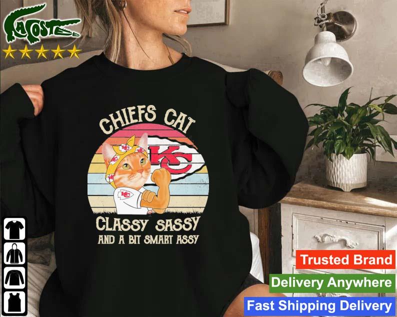 Kansas City Chiefs Cat Classy Sassy And A Bit Smart Assy Vintage Sweatshirt