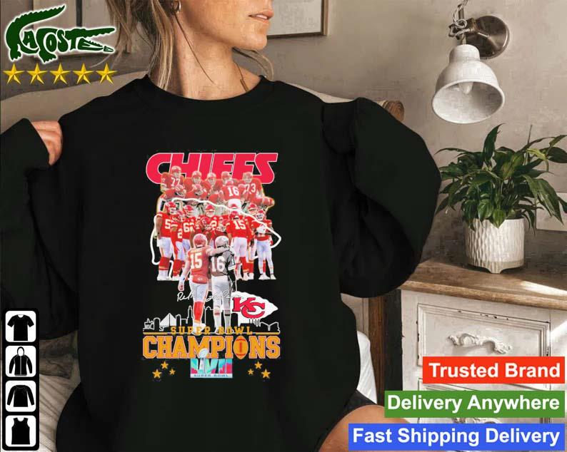Kansas City Chiefs Skyline Super Bowl Lvii Champions Signatures Sweatshirt