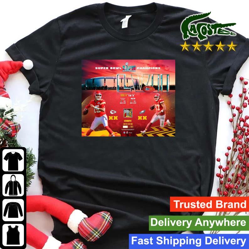 Kansas City Chiefs Super Bowl Lvii Champions Collage With Game-used Confetti Sweats Shirt