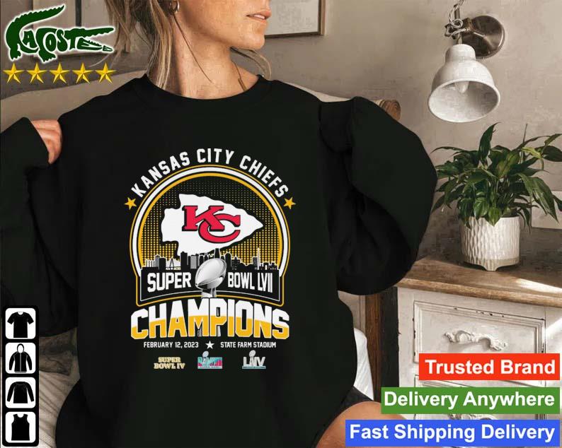Kansas City Chiefs Super Bowl Lvii Champions February 12, 2022 Skyline Sweatshirt