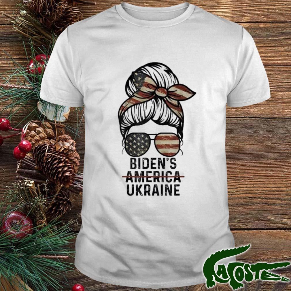 Messy Bun Biden's America Ukraine Biden 2024 T-shirt
