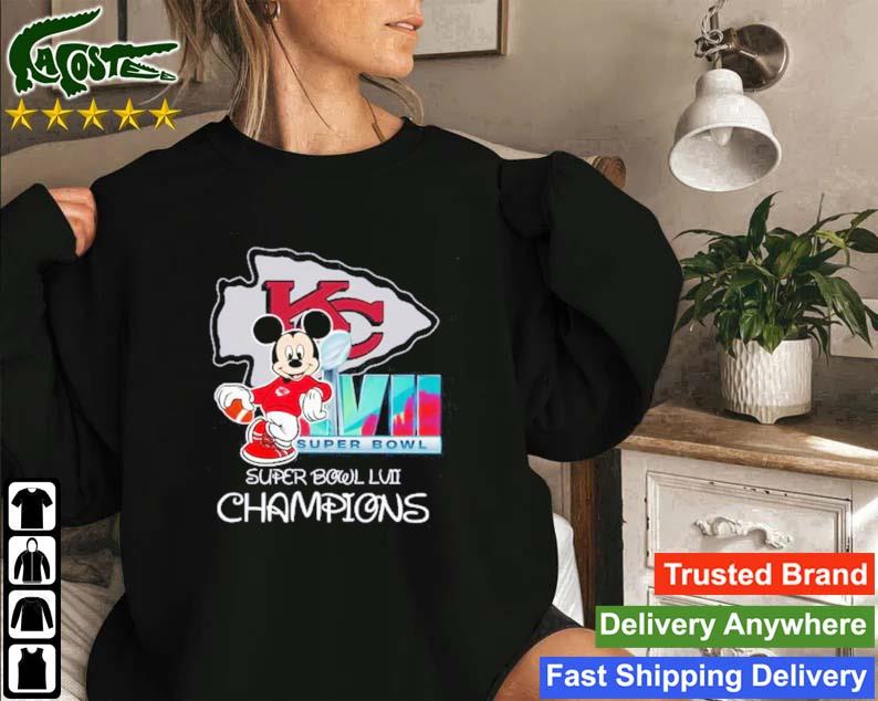Mickey Mouse Kansas City Chiefs Super Bowl Lvii 2023 Champions Sweatshirt