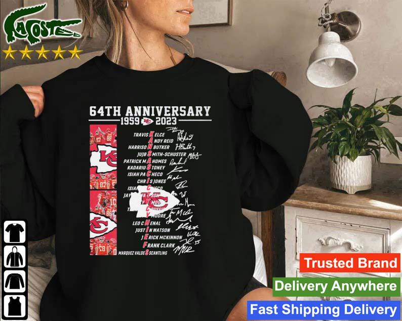 Official Kansas City Chiefs 64th Anniversary 1959-2023 Signatures T-s Sweatshirt