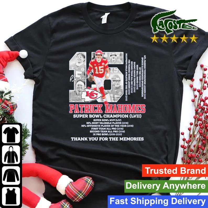 Patrick Mahomes Super Bowl Champion Lvii Thank You For The Memories Signature Sweats Shirt