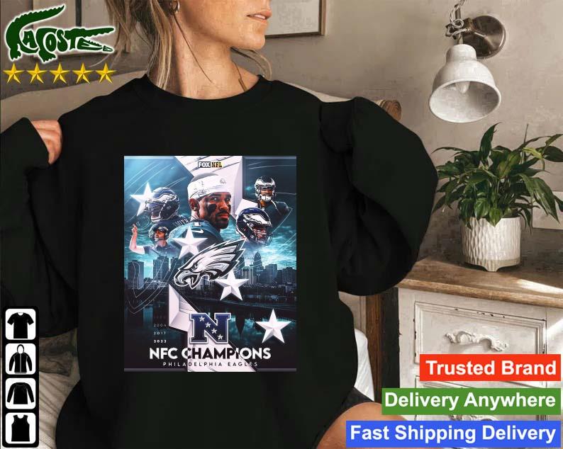 Philadelphia Eagles Nfc Champions 1980 2004 2017 2022 Vintage Poster Sweatshirt