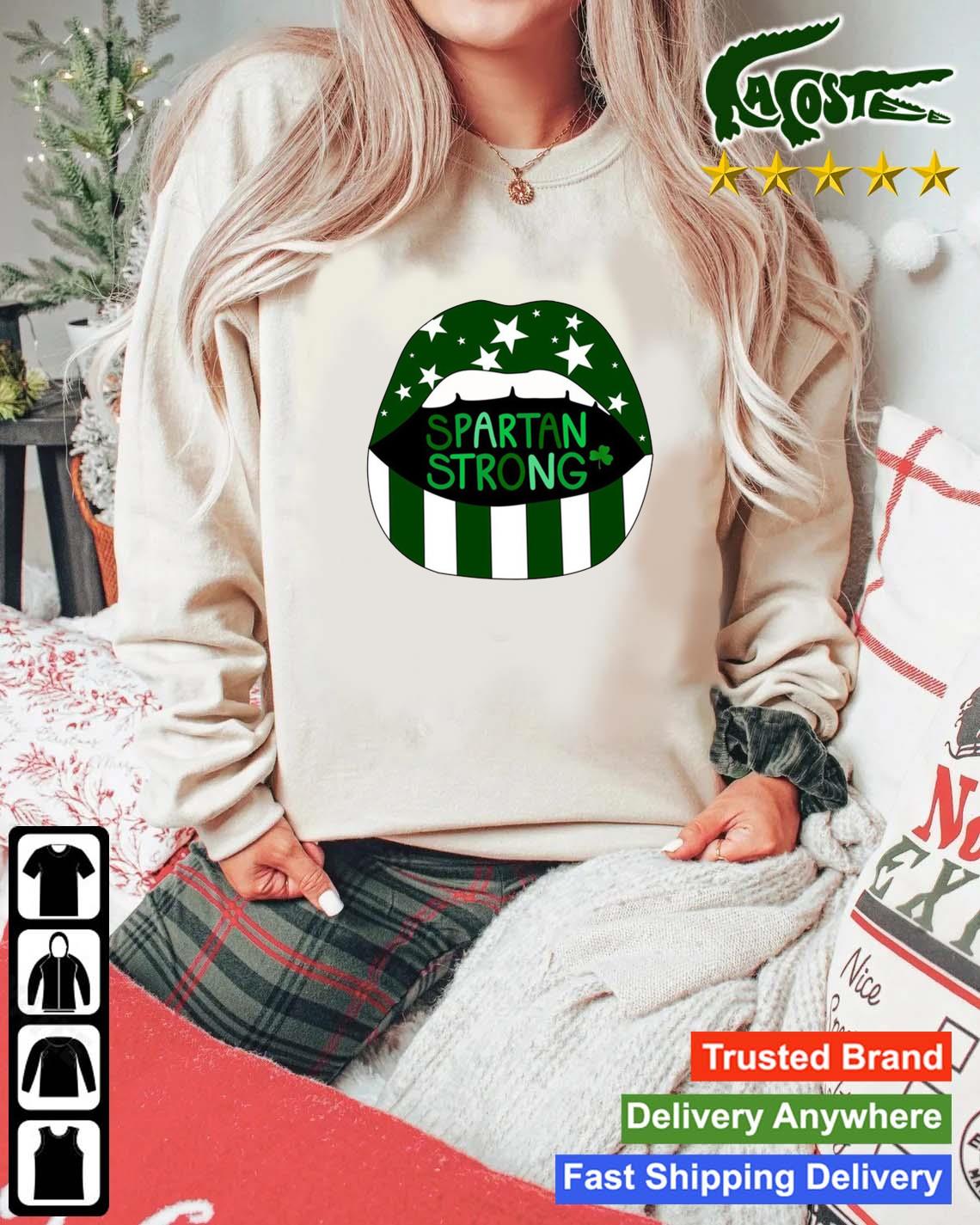 Spartan Strong Michigan State University Lips St Patrick's Day T-s Mockup Sweater