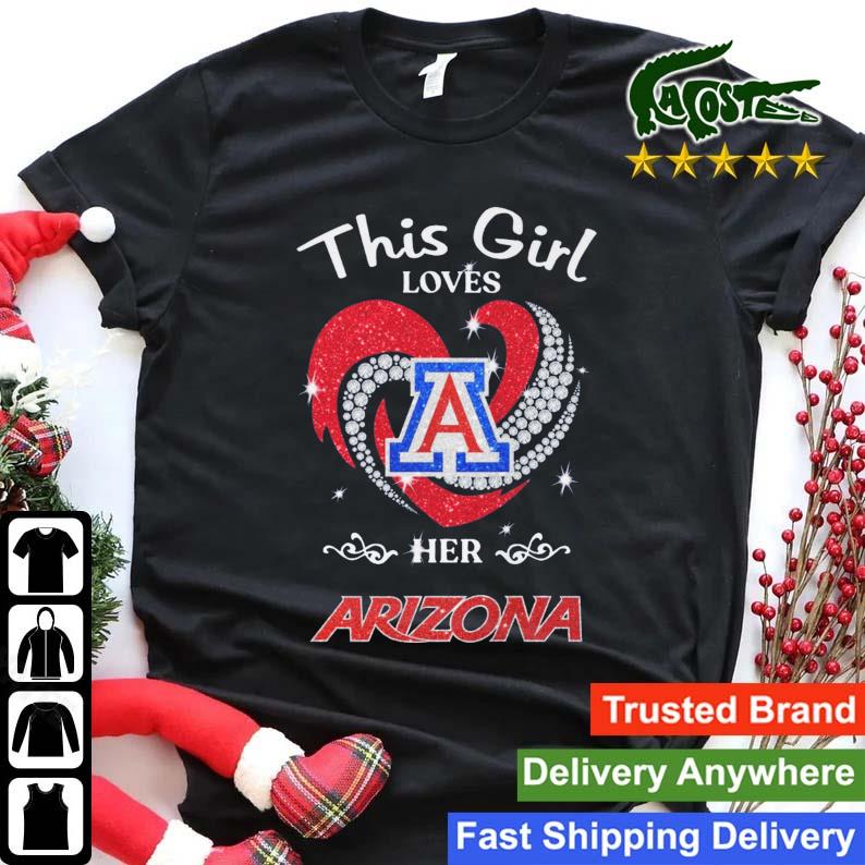 This Girl Loves Her Arizona Wildcats Diamond Heart T-shirt