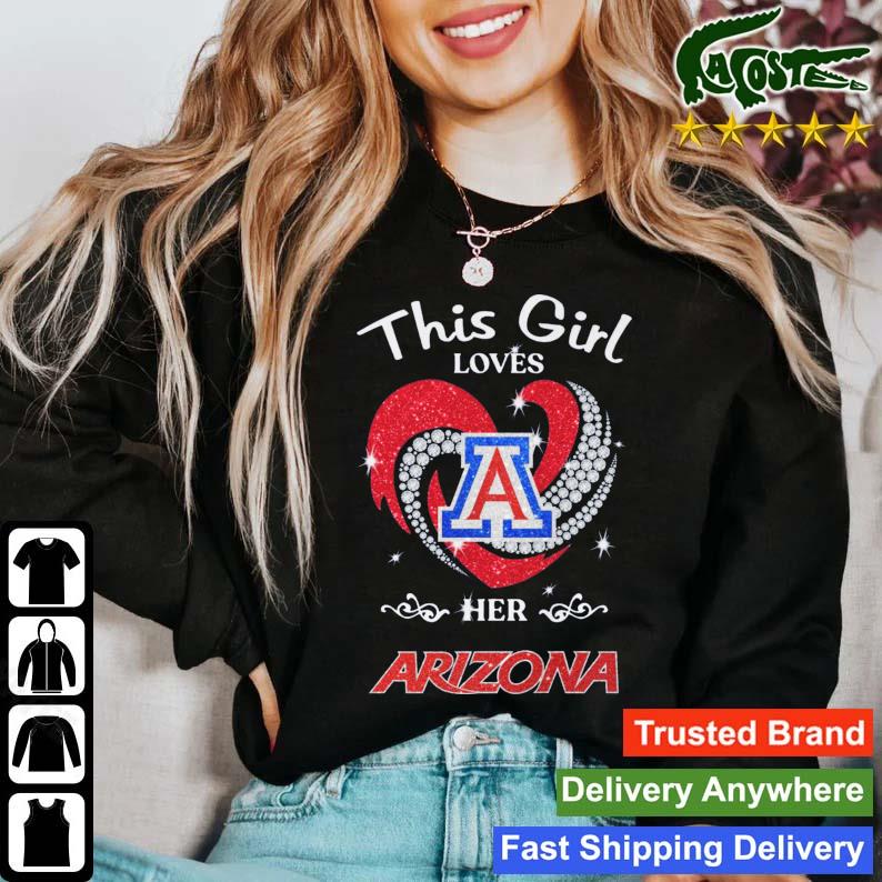 This Girl Loves Her Arizona Wildcats Diamond Heart T-s Sweater