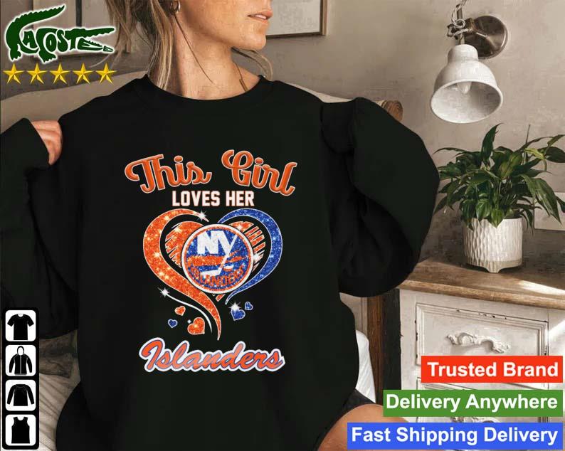 This Girl Loves Her New York Islanders Diamond Heart T-s Sweatshirt