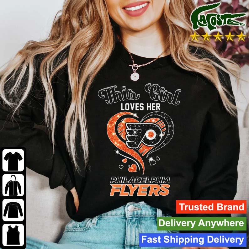 This Girl Loves Her Philadelphia Flyers Diamond Heart T-s Sweater