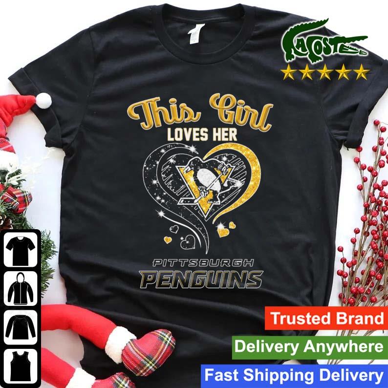 This Girl Loves Her Pittsburgh Penguins Diamond Heart T-shirt