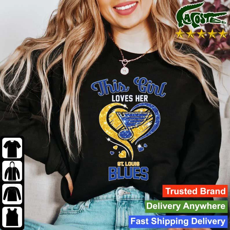 This Girl Loves Her St Louis Blues Diamond Heart T-s Sweater