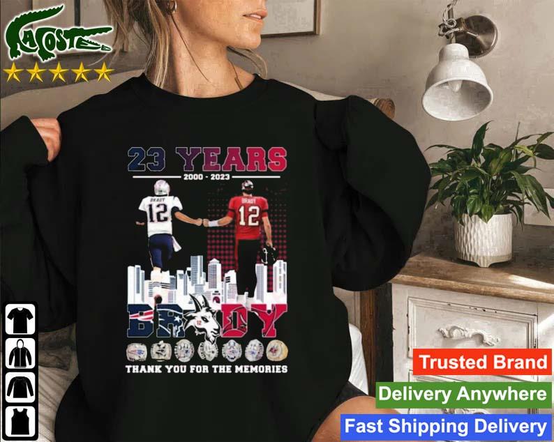 Tom Brady 23 Years 2000-2023 Skyline Thank You For The Memories Sweatshirt