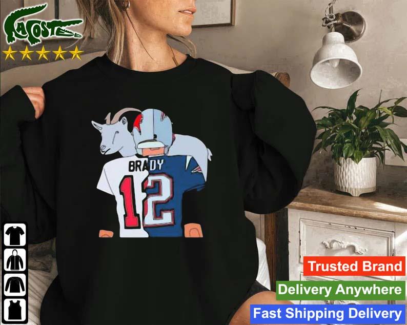 Tom Brady Goat Split Patriots Buccaneers 2023 Sweatshirt