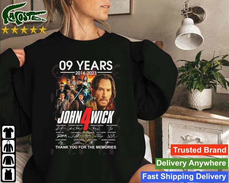 09 Years John Wick Chapter 4 2014 – 2023 Thank You For The Memories Signatures Sweatshirt
