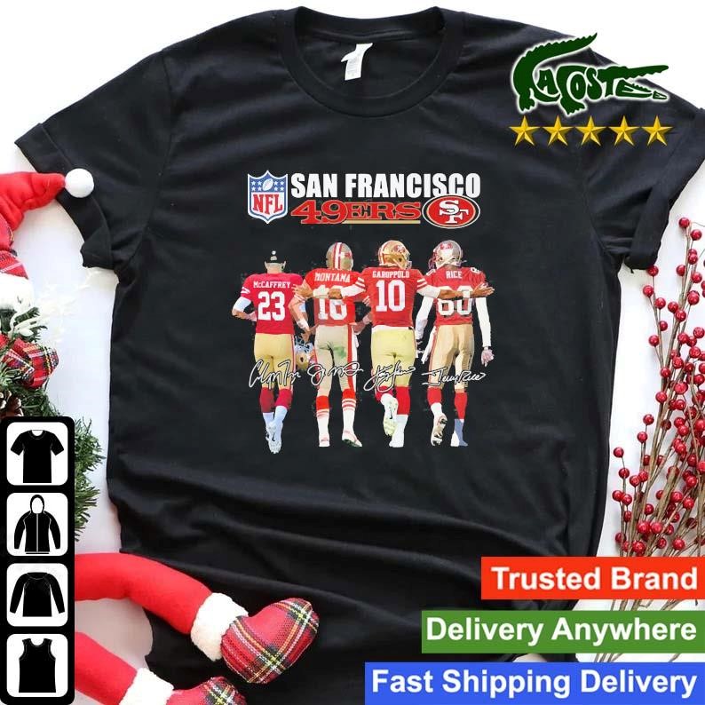San Francisco Team Champions 49ers Nfl Mccaffrey Montana Garoppolo Rice 2023 Signature Sweatshirt Shirt.jpg