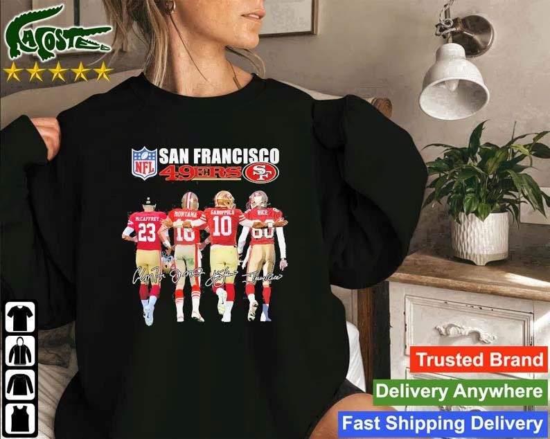 San Francisco Team Champions 49ers Nfl Mccaffrey Montana Garoppolo Rice 2023 Signature Sweatshirt