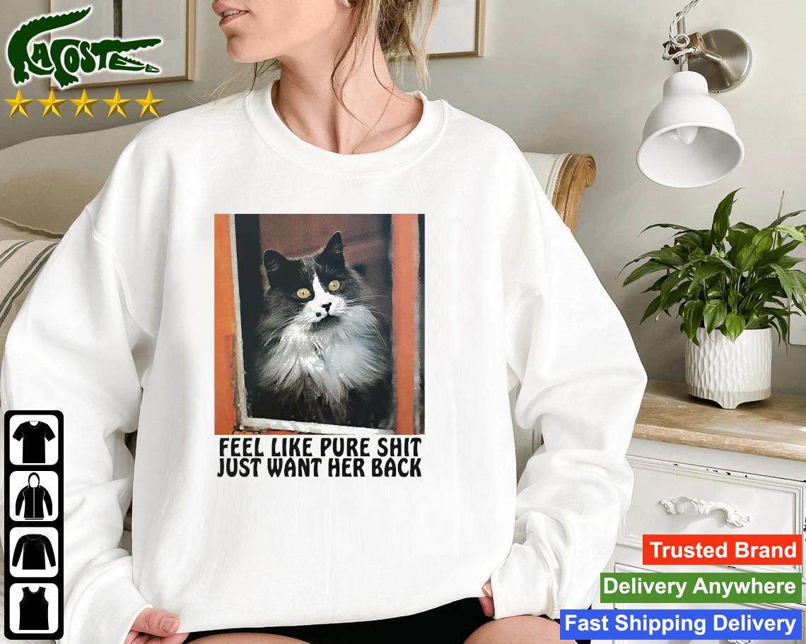 Cat Feel Like Pure Shit Just Want Her Back Sweatshirt