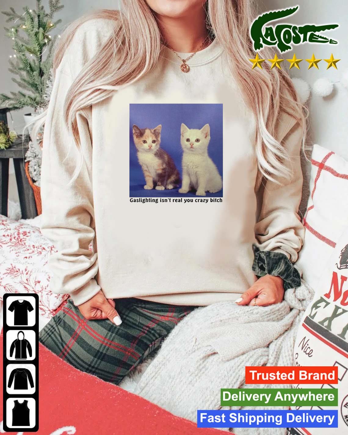 Cat Gaslighting Isn't Real You Crazy Bitch Sweats Mockup Sweater