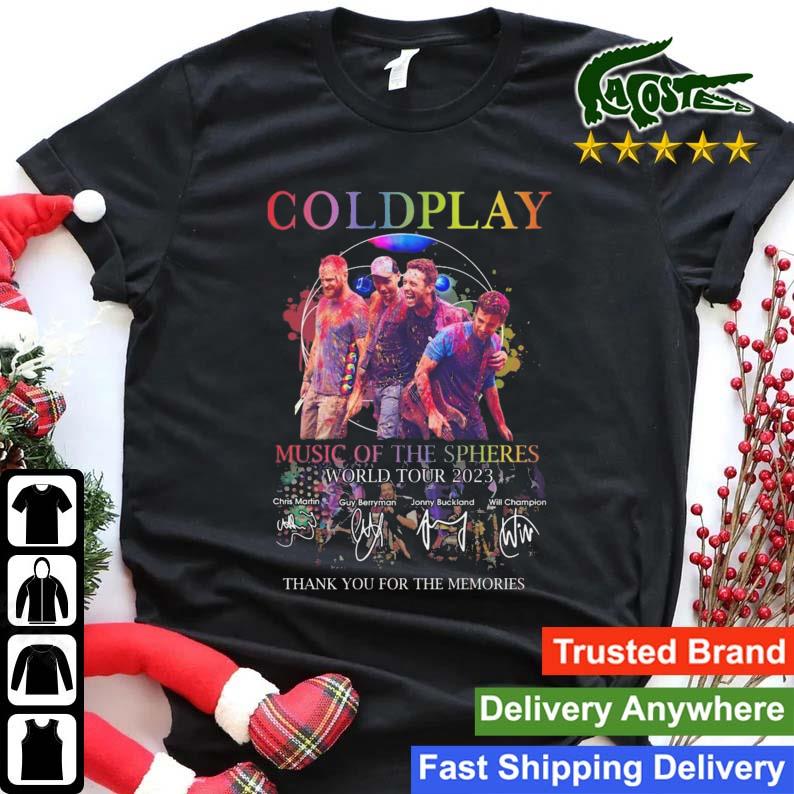 Coldplay Music Of The Spheres World Tour 2023 Thank You For The Memories Signature T-shirt