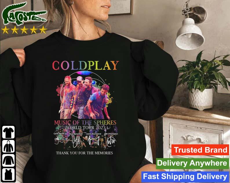 Coldplay Music Of The Spheres World Tour 2023 Thank You For The Memories Signature T-s Sweatshirt