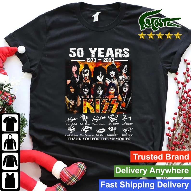 Hot 50 Years 1973-2023 Kiss Thank You For The Memories Signatures Sweats Shirt