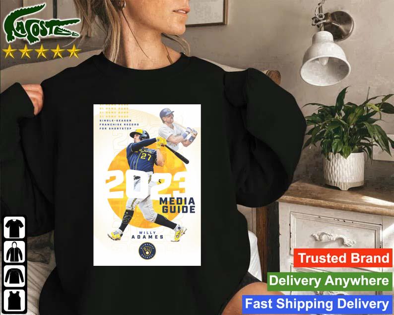Milwaukee Brewers 2023 Media Guide Willy Adames T-s Sweatshirt