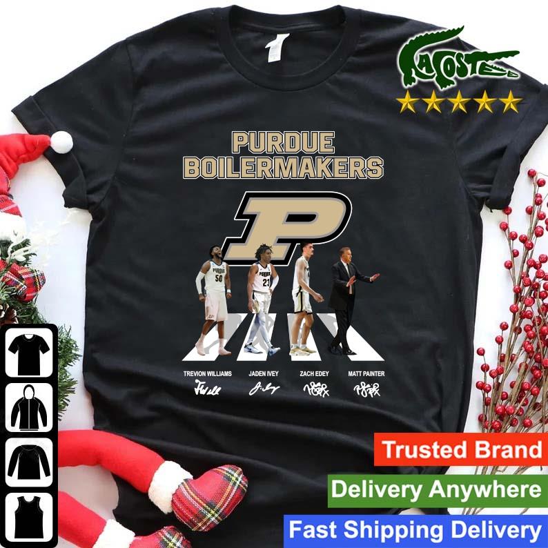 Official Purdue Boilermakers Trevion Williams And Jaden Ivey And Zach Edey And Matt Painter Abbey Road Signatures Sweats Shirt