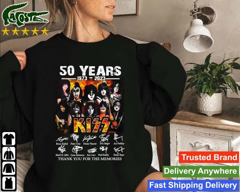 Original 50 Years 1973-2023 Kiss Thank You For The Memories Signatures Sweatshirt