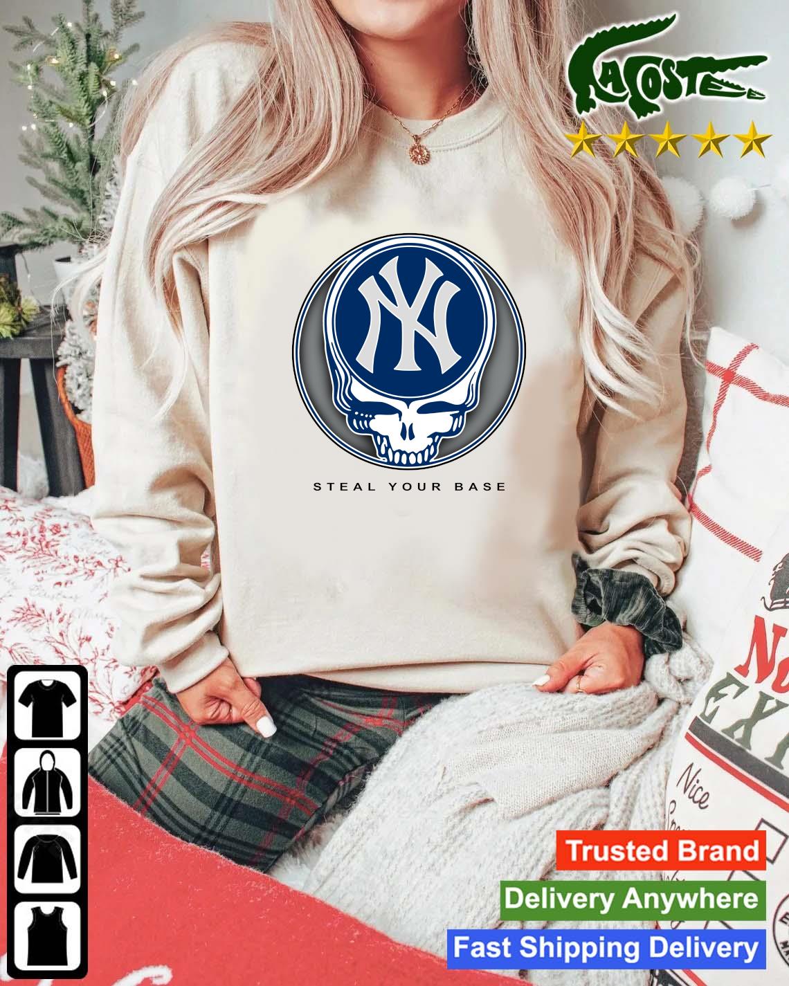 Original New York Yankees Grateful Dead Steal Your Base Sweats Mockup Sweater