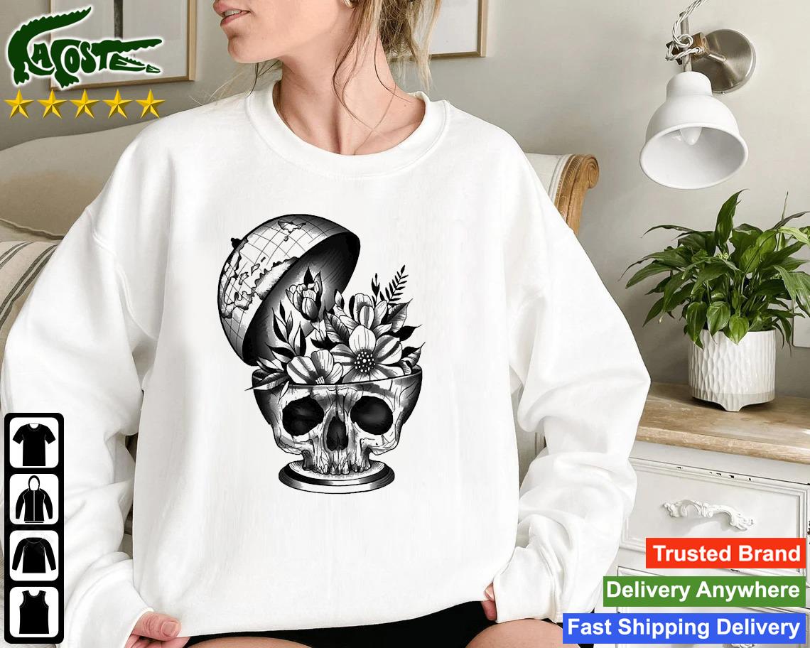 Skull Globe Flower Sweatshirt